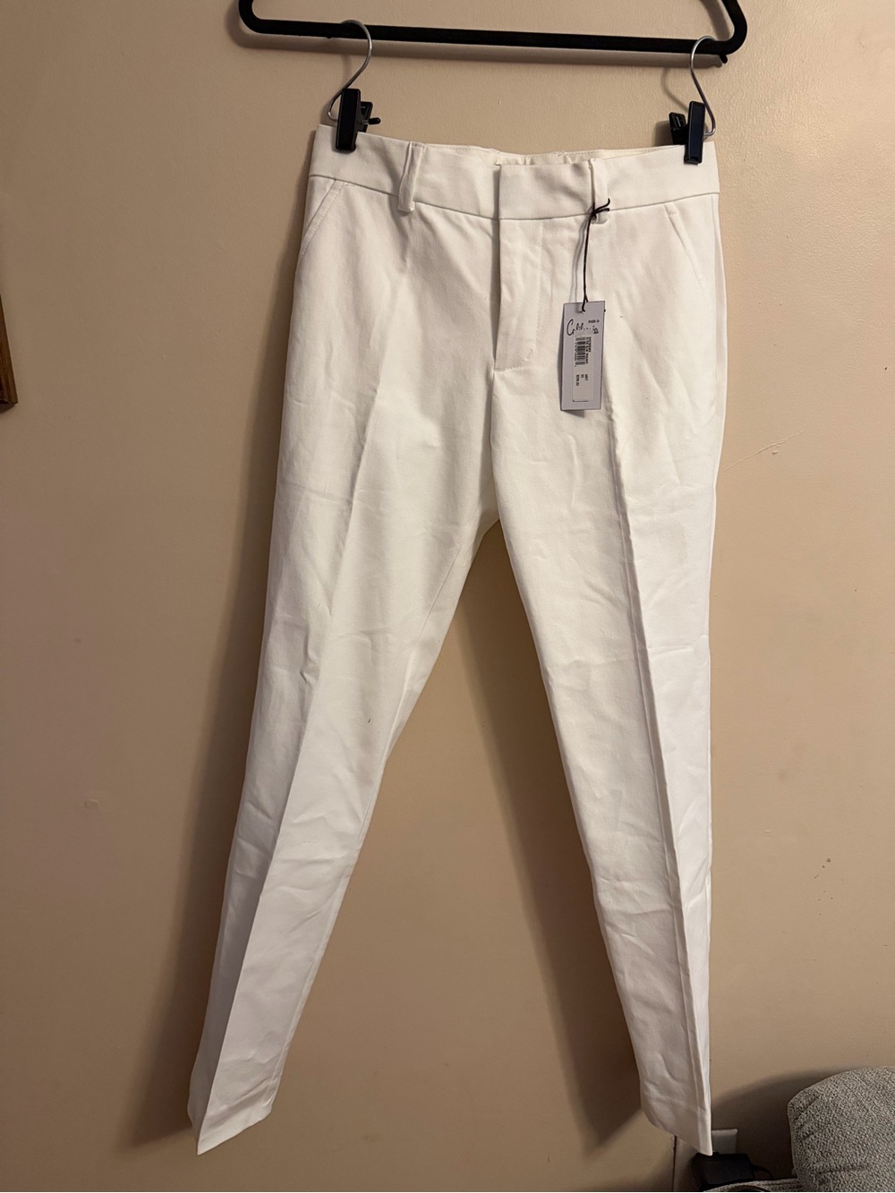 Men's White Slim Tailored Chinos